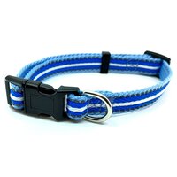 Nobleza nylonový obojok s reflexným prešitím 1,5 x 25 - 40 cm modrý